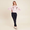 Chemise droite mi-longue en coton rose femme