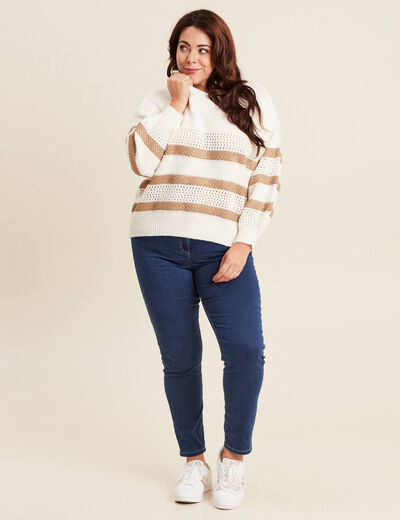 Pull manches longues blanc femme
