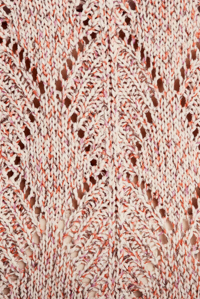 Pull manches 3/4 orange clair femme