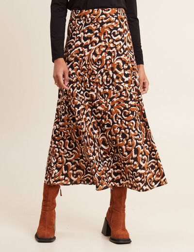 Jupe longue évasée noir femme