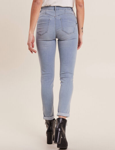 Jean coupe ajust&eacute;e 7/8&egrave;me denim baby bleu femme