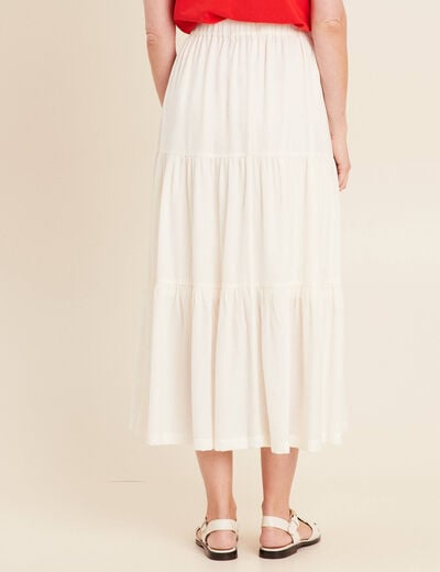 Jupe longue évasée ecru femme