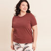 T-shirt manches courtes marron femme