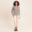 Chemise cintr&eacute;e manches longues fluide blanc femme