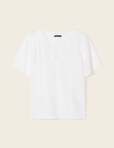 T-shirt manches courtes ecru femme