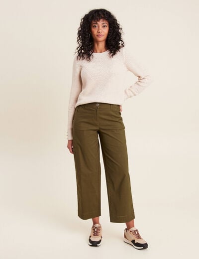 Pull manches longues creme femme