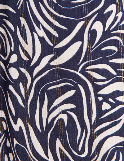 Blouse manches 3/4 bleu femme