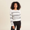 Pull manches longues blanc femme