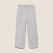 Pantalon large taille haute bleu femme