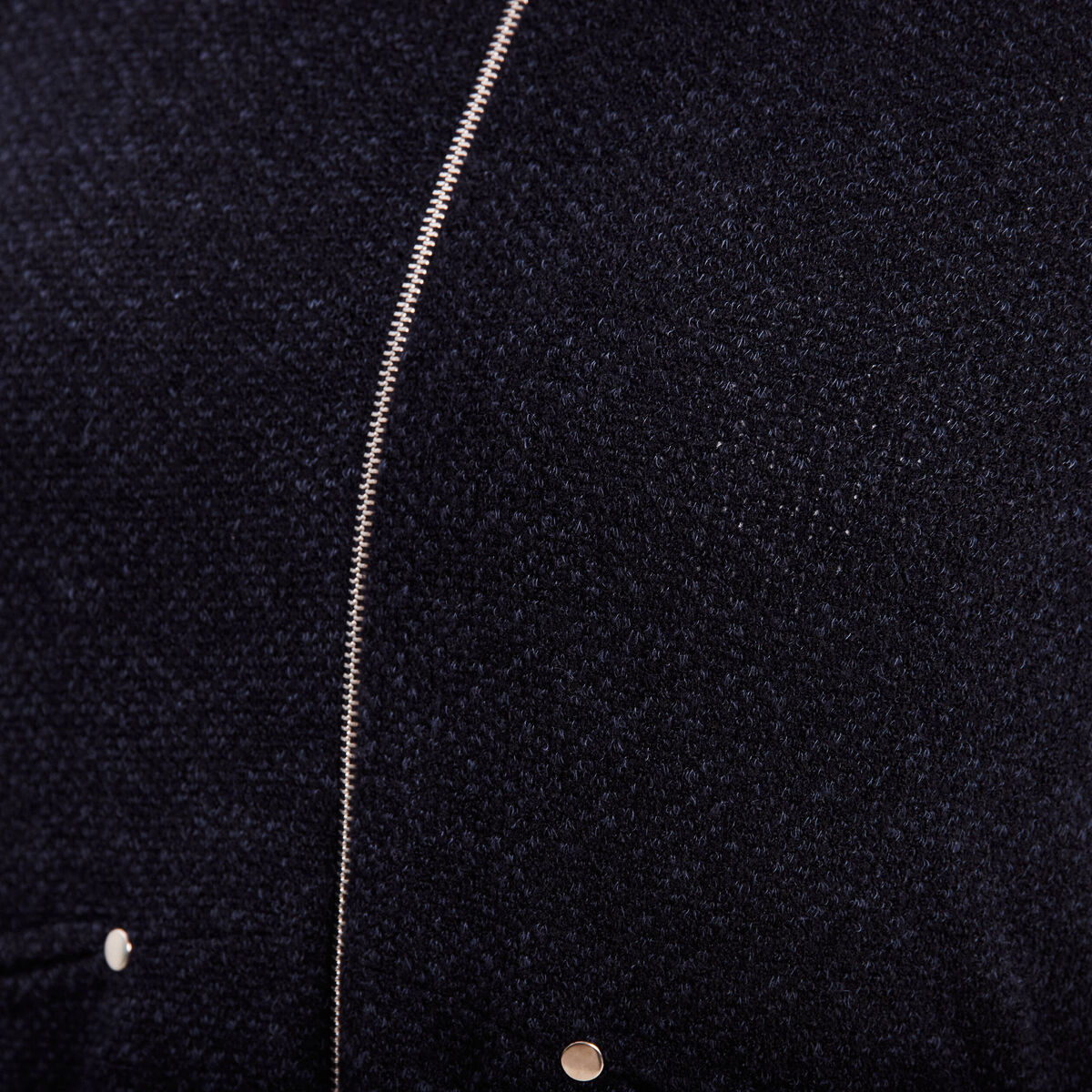 Gilet manches longues zippé bleu marine femme