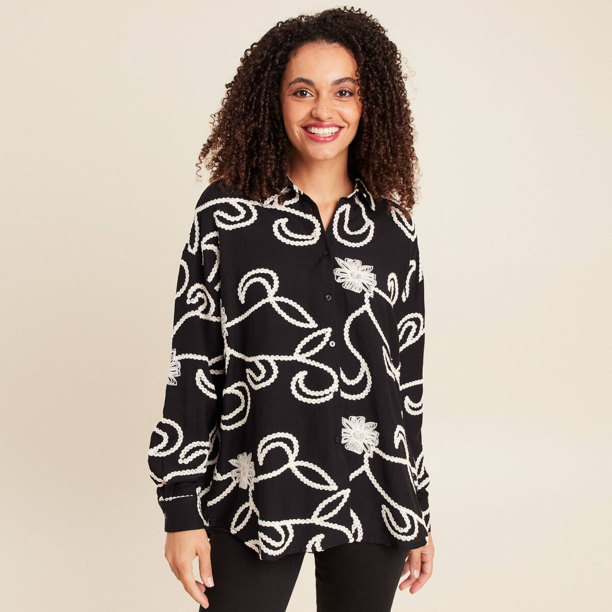 Marron FEMME Chemisiers à manches longues Coupe Slim Col De Chemise