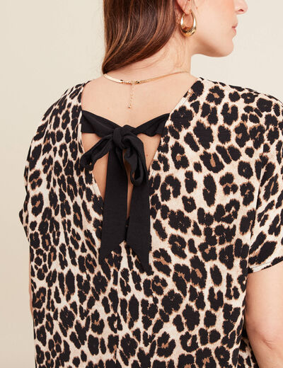 Blouse fluide manches 3/4 creme femme