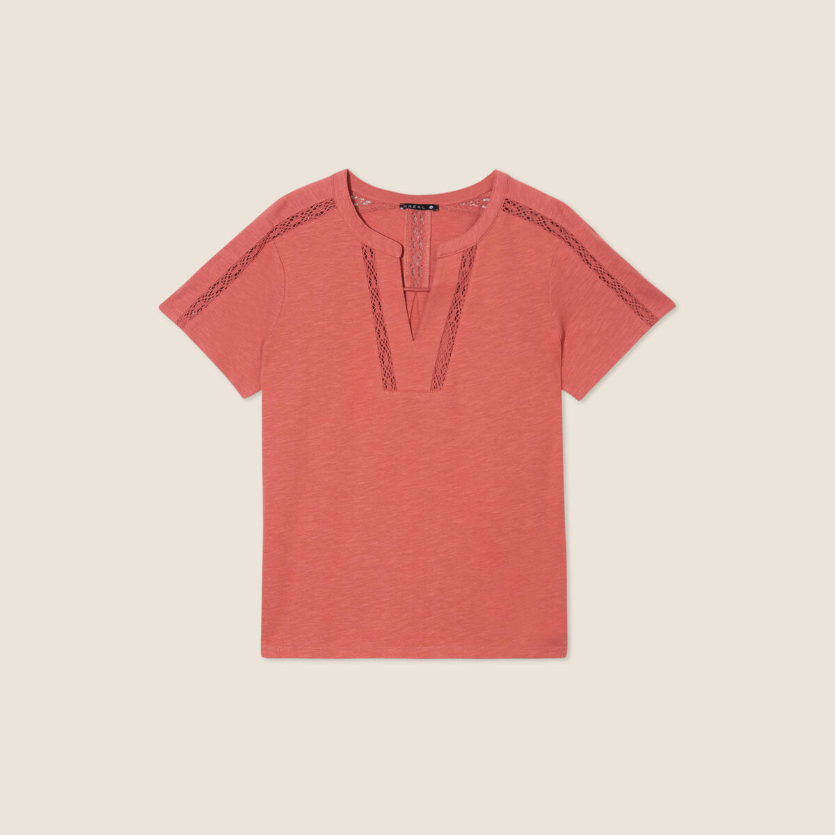 T-shirt manches courtes vieux rose femme