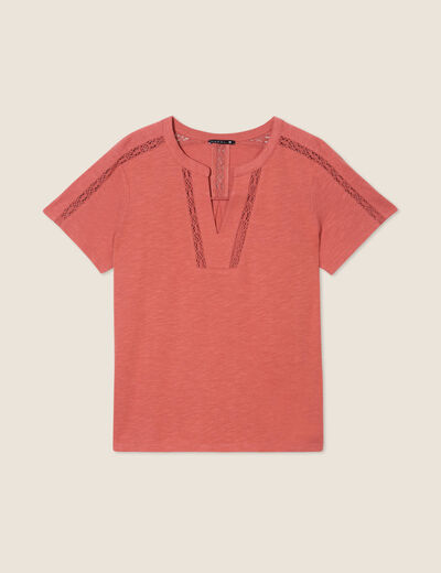 T-shirt manches courtes vieux rose femme