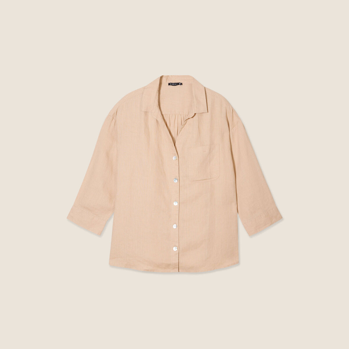 Chemise manches 3/4 sable femme