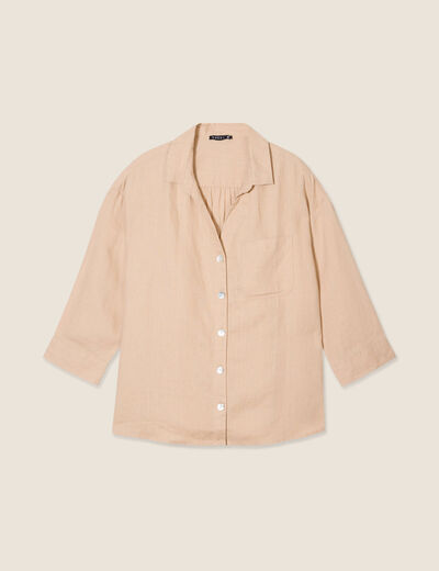 Chemise manches 3/4 sable femme