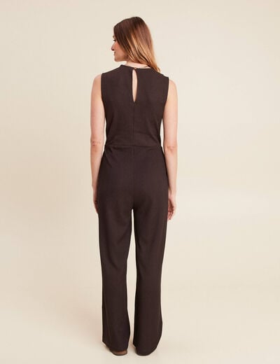 Combinaison pantalon marron foncé femme