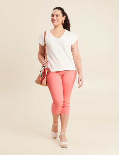 T-shirt manches courtes ecru femme