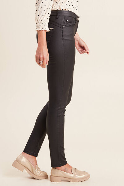 Pantalon magique ajusté noir femme