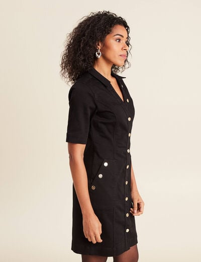 Robe droite en jean noir femme