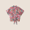 Chemise droite courte manches courtes multicolore femme