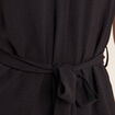 Robe droite col en V noir femme
