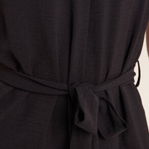 Robe droite col en V noir femme