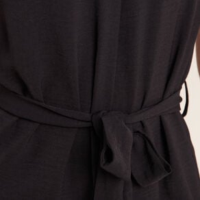 robe droite col en v noir femme Robe droite col en V noir femme