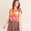 T-shirt manches courtes multicolore femme
