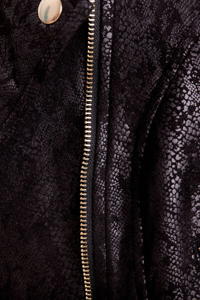 Veste perfecto suédine noir femme