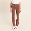 Jean coupe droite taille haute marron clair femme