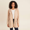 Parka mi-longue à capuche beige femme