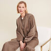 Blouson boutonné satin taupe femme