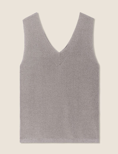 Pull débardeur à bretelles vert clair femme