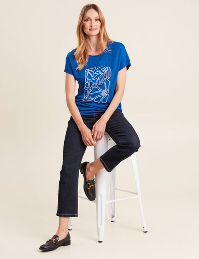 T-shirt manches courtes bleu electrique femme