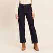 Jean droit taille haute 7/8&egrave;me denim brut femme