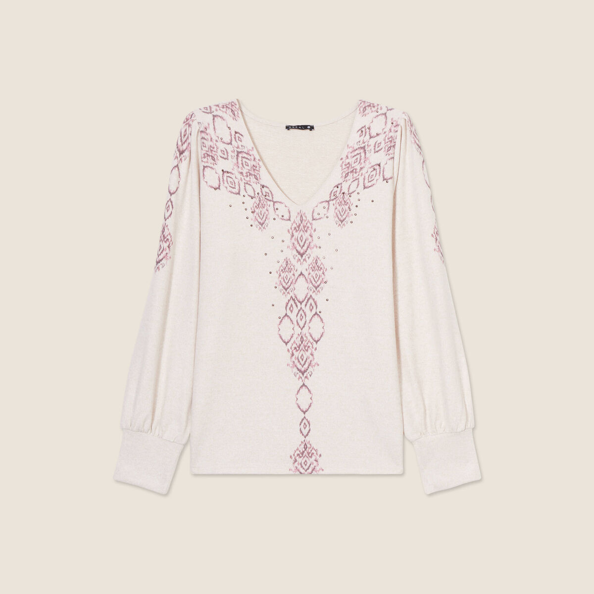 T-shirt manches longues creme femme