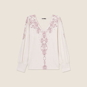 t shirt manches longues creme femme T-shirt manches longues creme femme