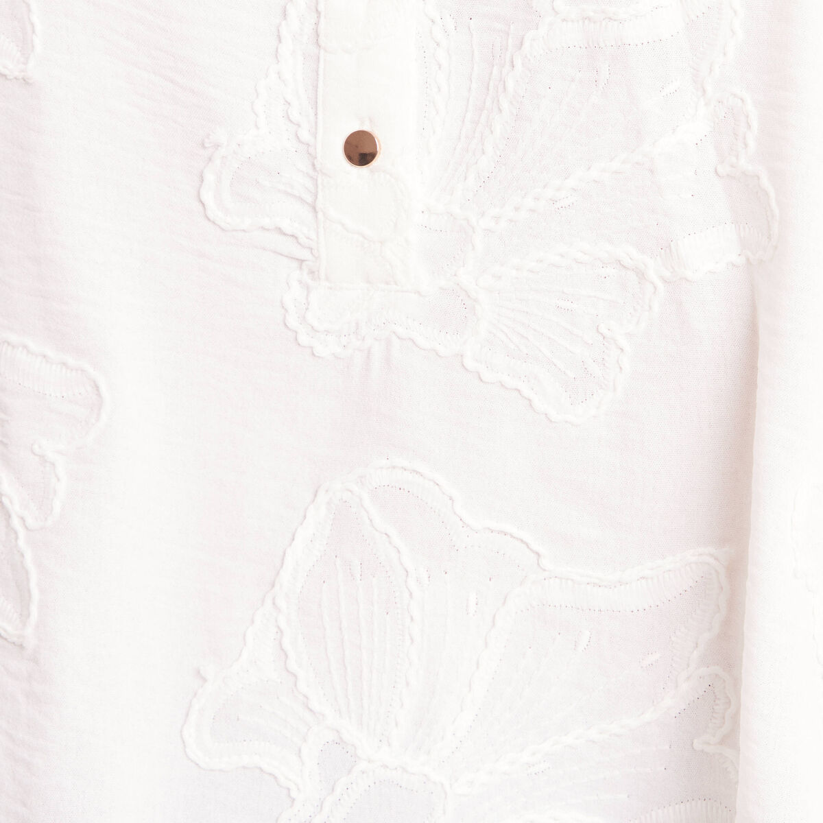 Blouse ample manches longues fluide ecru femme