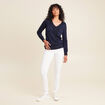 Pantalon léger taille standard long blanc femme