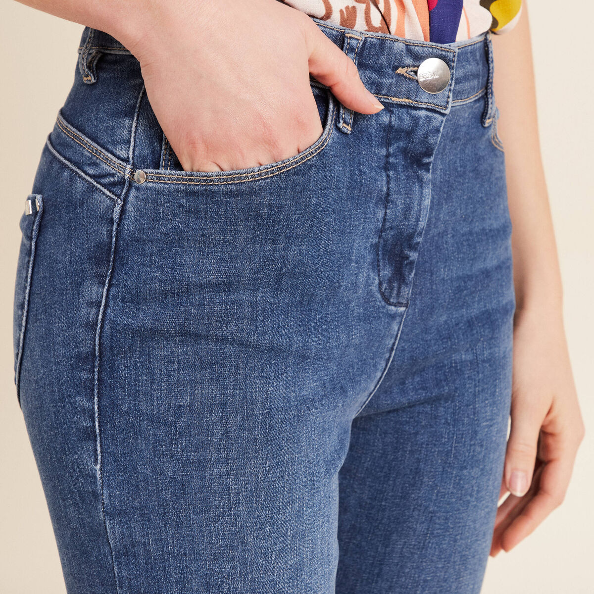 Pantalon magique l'unique denim double stone femme