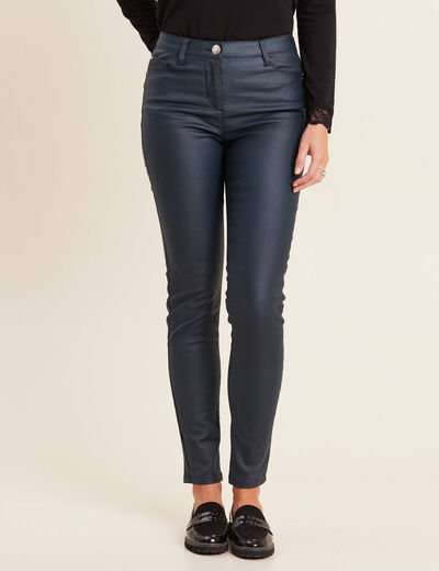 Pantalon magique ajusté bleu canard femme
