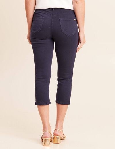Pantacourt magique Le L&eacute;ger coupe droite bleu marine femme
