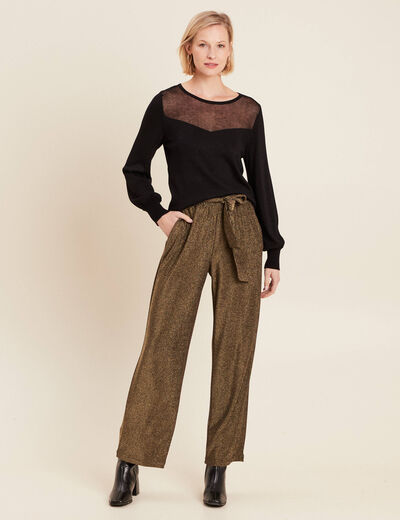 Pull manches longues noir femme
