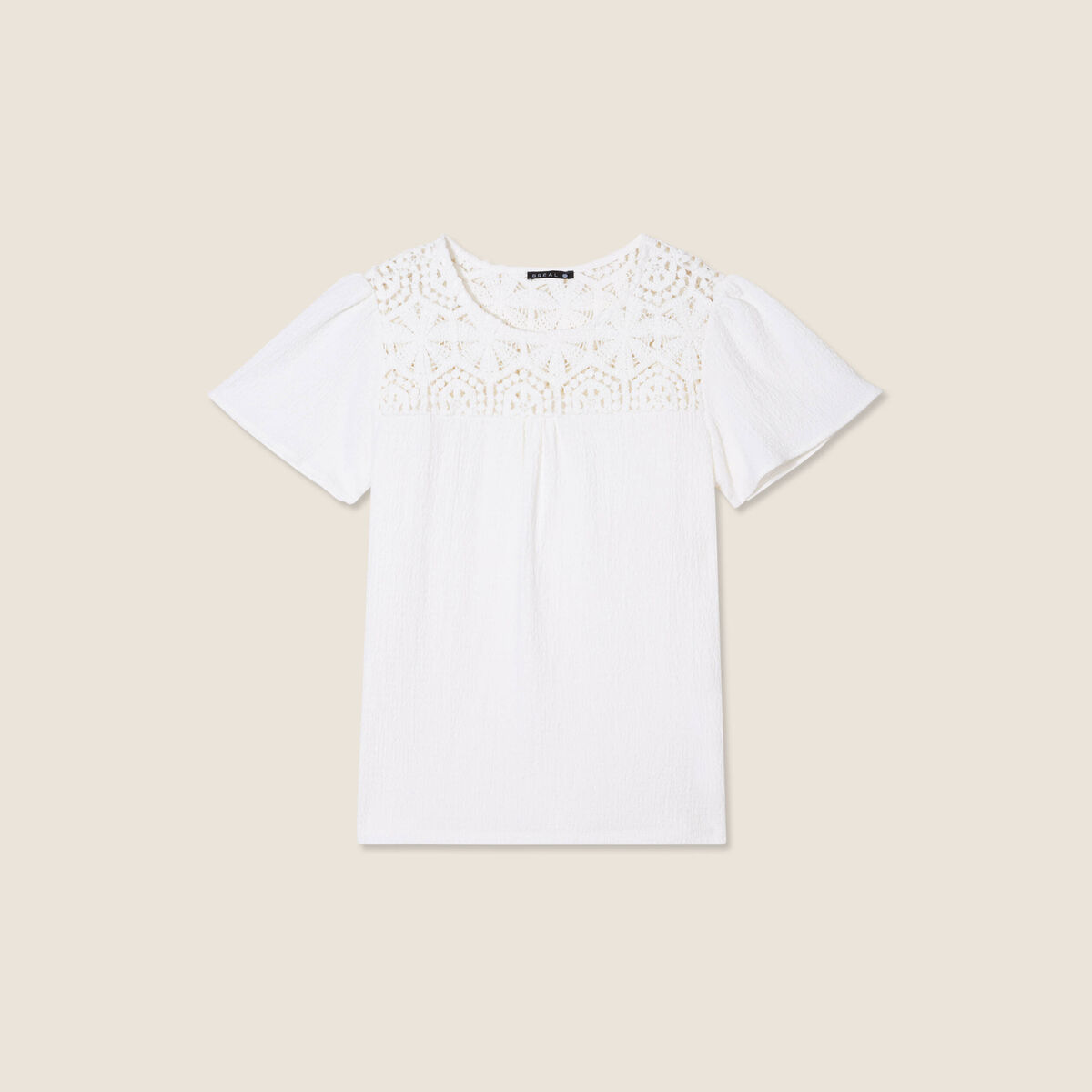 T-shirt manches courtes ecru femme
