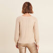 Pull manches longues sequins couleur or femme