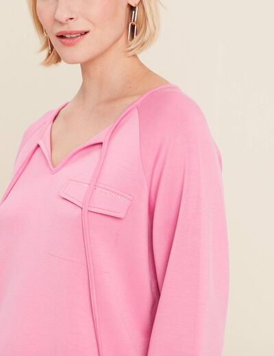Sweat manches longues rose femme