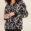 Chemise ample mi-longue manches longues noir femme