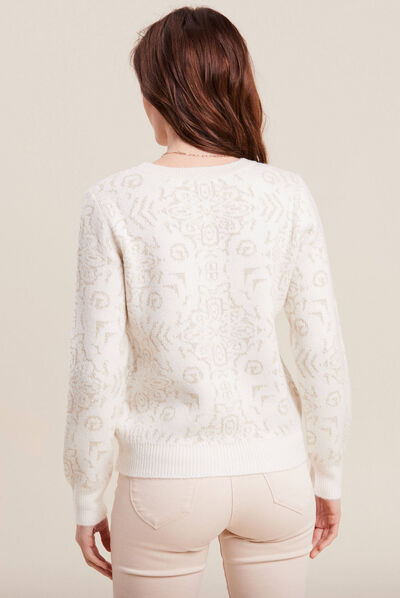 Pull manches longues blanc femme