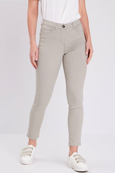 Pantalon léger taille standard 7/8ème vert clair femme